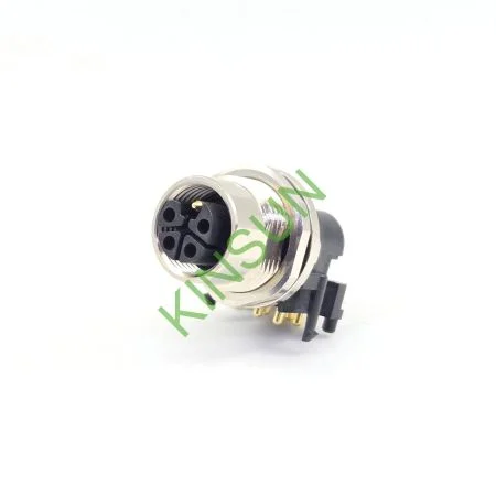 防水 M12 L 編碼180°/90° 公母頭 THT 電源連接器